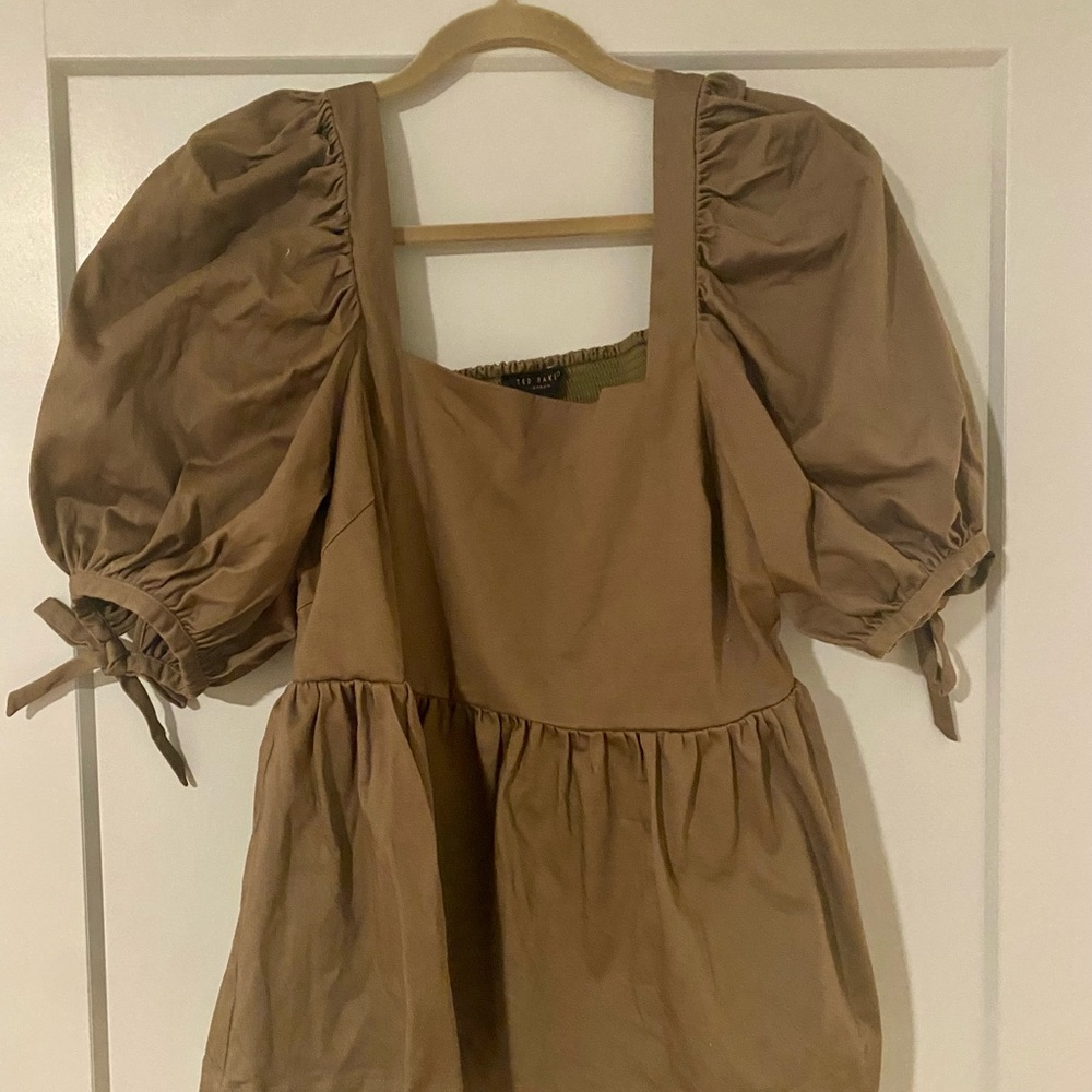 Ted Baker Green Puff Sleeve Blouse